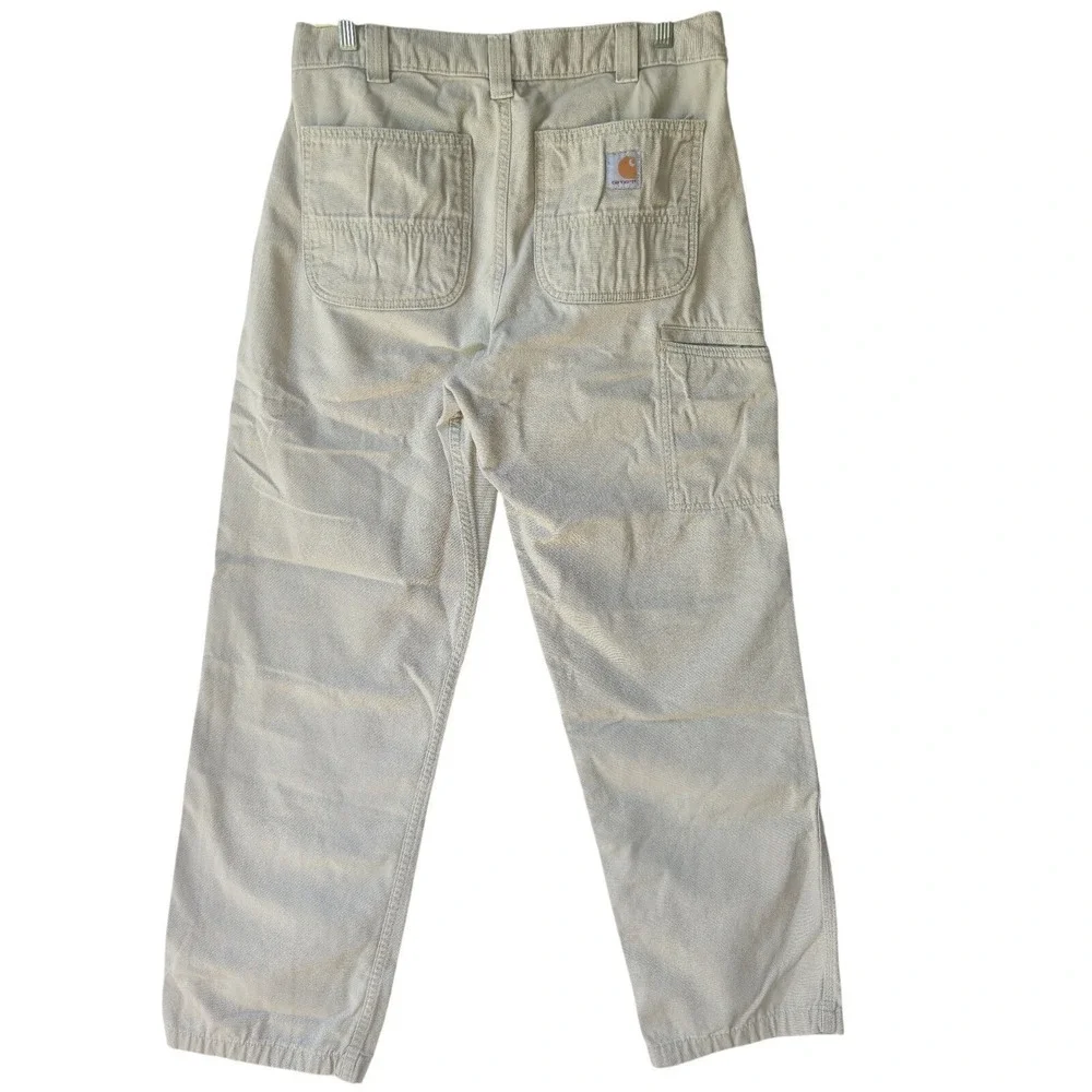 Carhartt Relaxed Fit Carpenter Pants Men's 32x32 Khaki Tan Canvas Work Dungarees